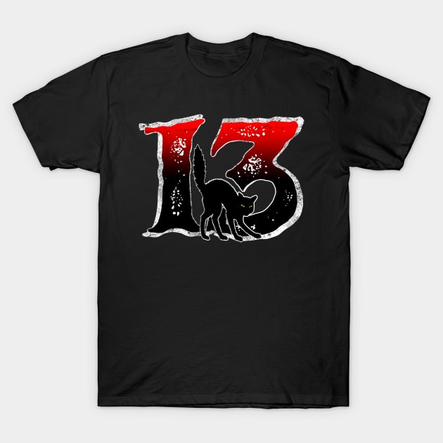 Black Cat 13 T-Shirt by DeadLucky